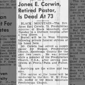 Obituary for Jones Earl Corwin